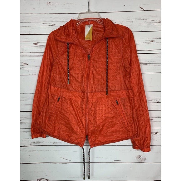 Free People Jackets & Blazers - Free People Women's S Small Red Orange Zipper Packable Rain Windbreaker Jacket